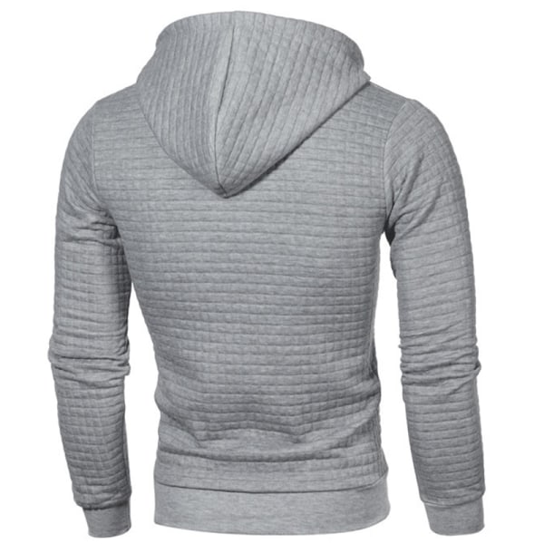Ternet hættetrøje til mænd Udendørs Fritid Sport Løs jakke k Light gray 3XL