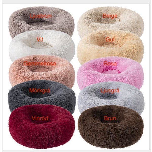 Fluffig Hundbädd / kattbädd, Hundsäng / kattsäng - dogbed/catbed / 70cm - Ljusbrun