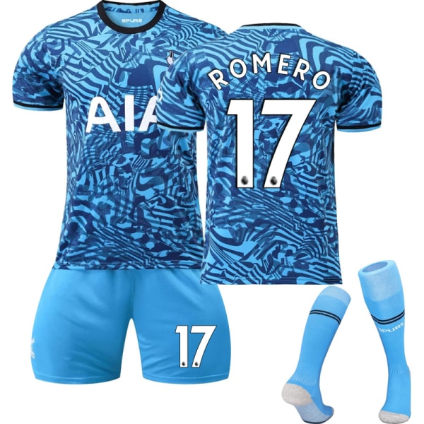 23 Ny Tottenham Bortetrøye Kits T-skjorte for Barnfotballtrening W ROMERO 17 Kids 22(120-130CM)