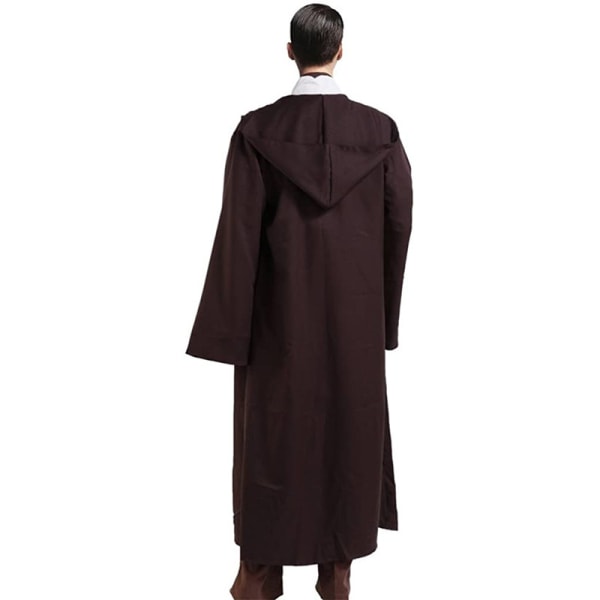 Vuxen Halloween Kostym Huvtröjor Robe Cosplay Capes Huvrock W brown XL