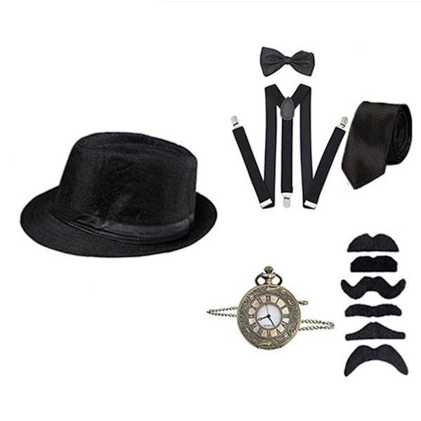 Cosplay-asusteet Great Gatsby MUSTA Black