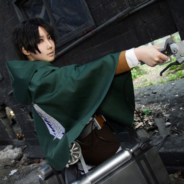 Attack On Titan Cloak Anime Cosplay Kostym Grön Cape Halloween L / XL