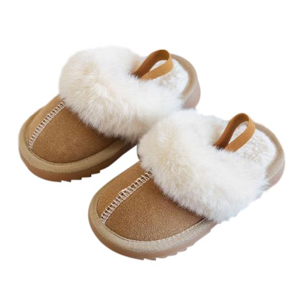 Unisex-lasten plyysillä vuoratut tossut Mukavat tekoturkis tossut W Brun 26