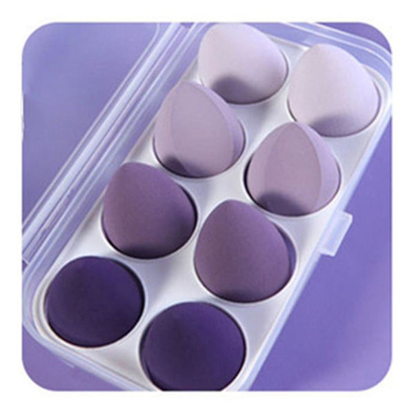 Meikkisieni, märkä ja kuiva setti, nestemäinen sekoitin, puuteri, voide, monimuotoinen meikkivoidetyökalu Lahjapakkaussetti Purple