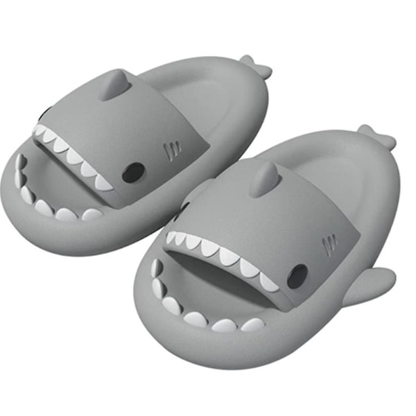 Miesten haitoffelit Shark Cloud -tossut Cloud Shark Slides Söpöt haitoffelit W Gray 42 43