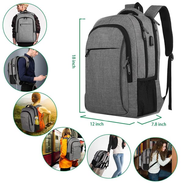 Överdimensionerad ryggsäck med laptopfack passar 18" noteb Y grey