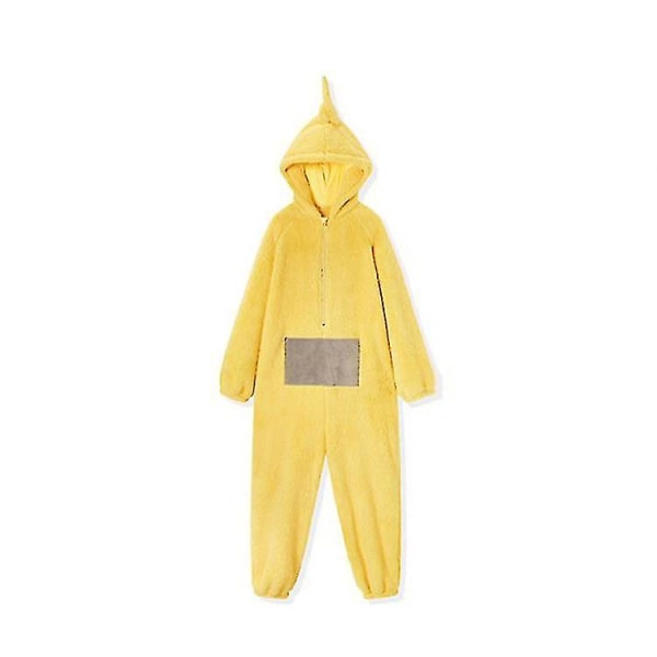 Teletubbies Yksivärinen Pyjama Aikuisille Paksu Korallivilla Yellow XL