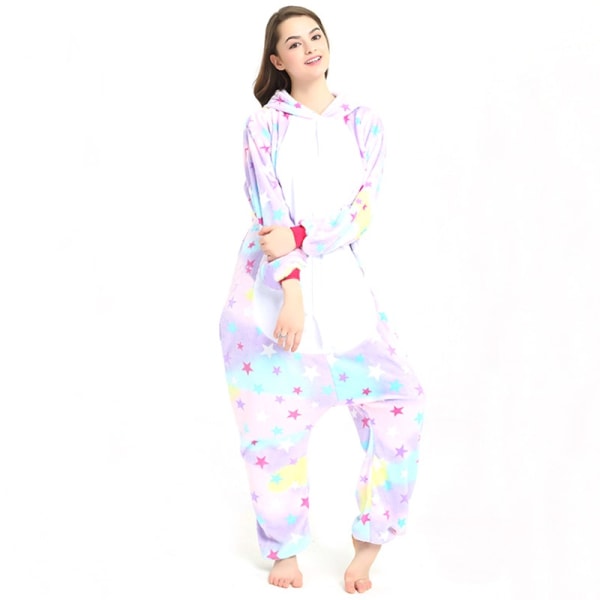 Unisex-aikuisen Onesie-pyjama, pehmeä ja lämmin multicolor M