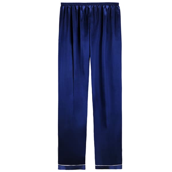 Kvinner Ensfarget Pyjamas Sett Knapper Design Nattøy Na  Blue XL