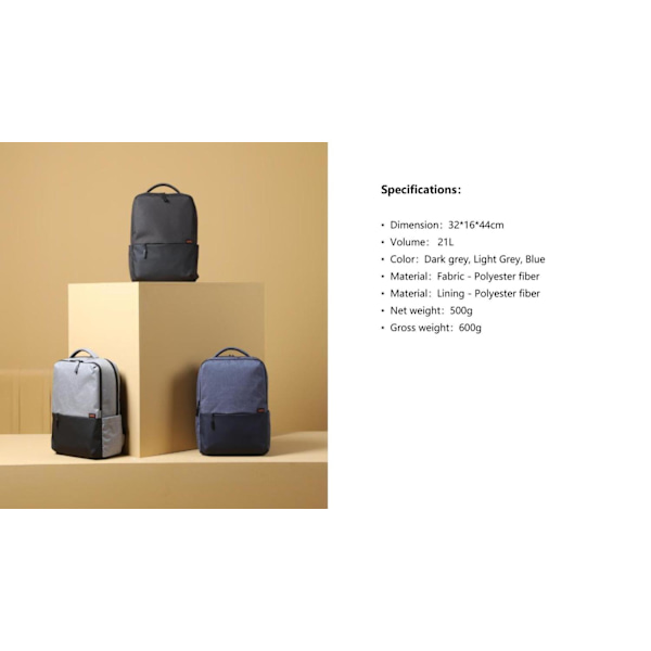 Xiaomi Commuter Backpack (Tumma Harmaa) Y