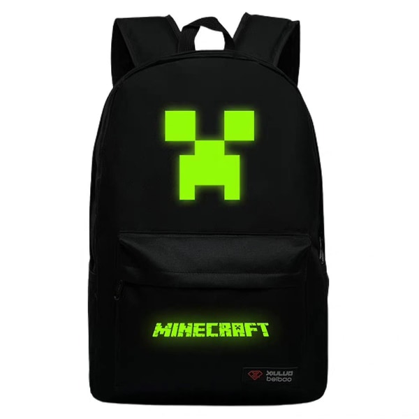 Minecraft Barn Skoleveske Ryggsekk med stor kapasitet Y Black