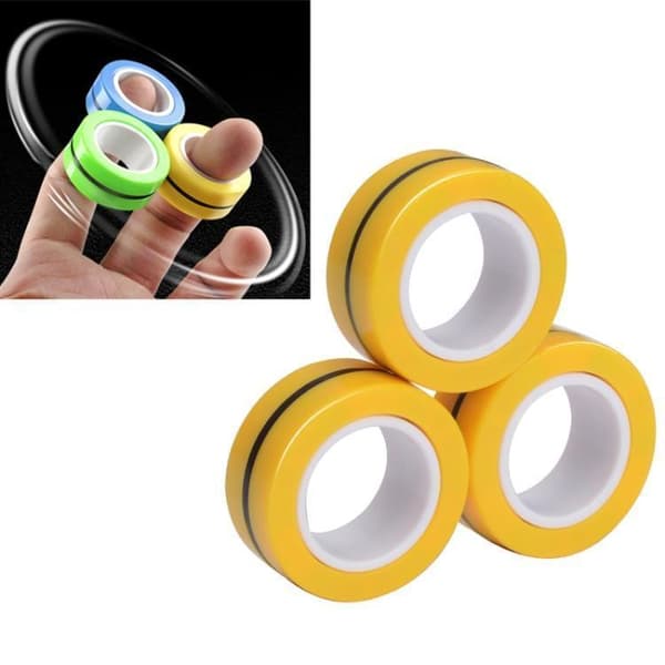 Magnetiske ringer - Fidget Toys (3-pakning) yellow
