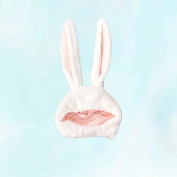 Rabbit Ear Cap Huvudbonader Tecknad djurhatt rörlig öra Plysch Söt hatt för kvinnor flickor W