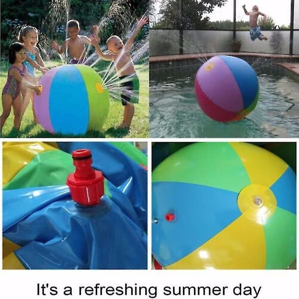 Rolig uppblåsbar sprayvattenboll Barns sommar utomhuspool strandpool Spela gräsbollar -