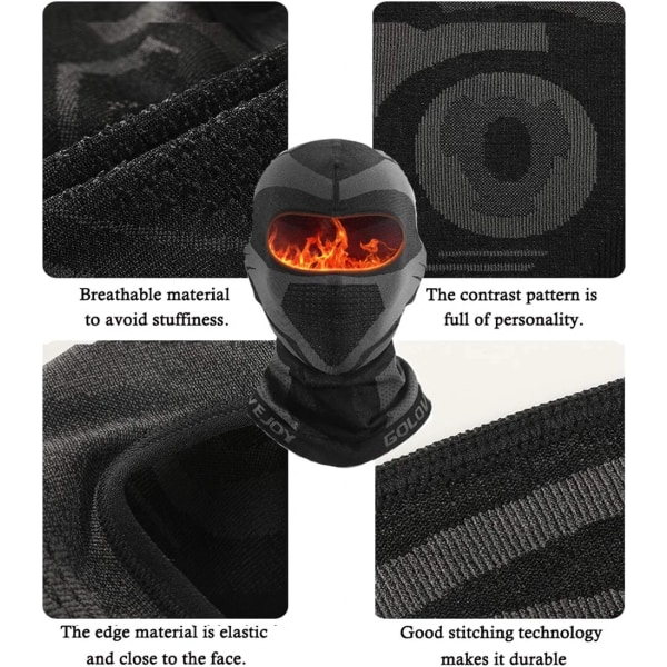 1 stk. balaclava, vindtett sykkelskjerf for hodeomkrets 48-65 cm -