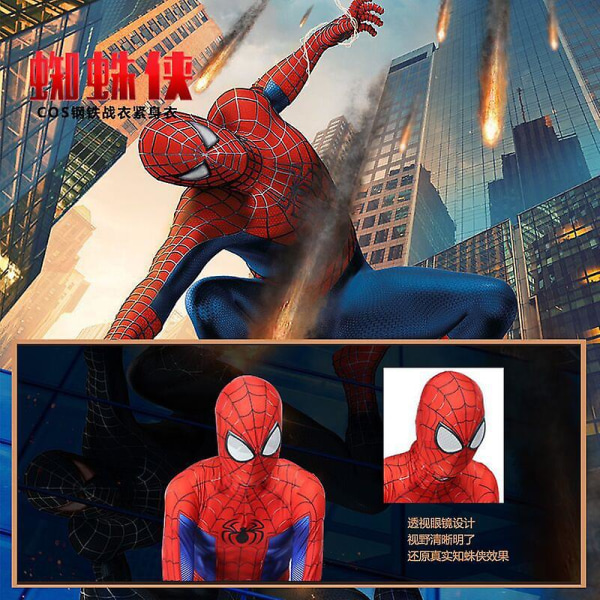 Spider-man Cosplay kostym Peter Parker Spider-man Kläder Stål Spider-man Dark Spider-man Tight W Superman S110