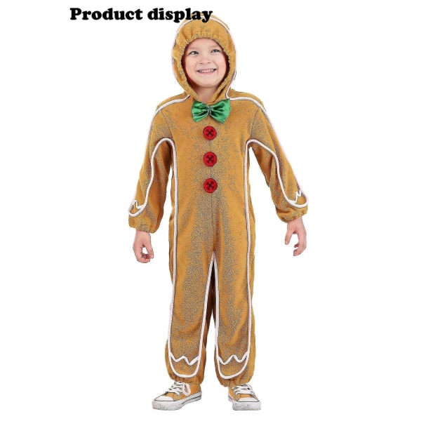 Ny julepepperkakemann Barneklær Skull Knight Gingerbread Man Jumpsuit Gingerbread man L