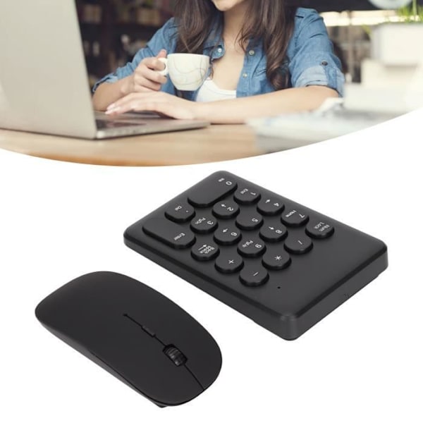 HURRISE Trådbunden numerisk tangentbord Trådbunden numerisk tangentbord med mus, ergonomisk 2,4 GHz numerisk tangentbord med tangentbordsdator