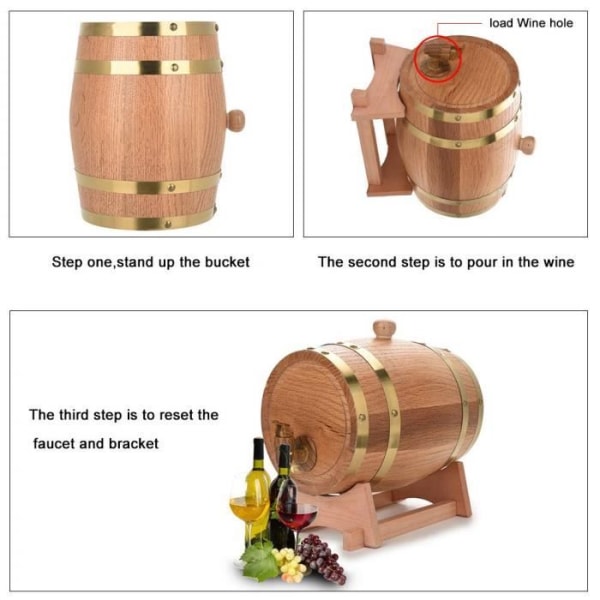LIA Vinfat av trä Vinfat i ekfat för lagring av vin/öl/whisky och sprit (10L)