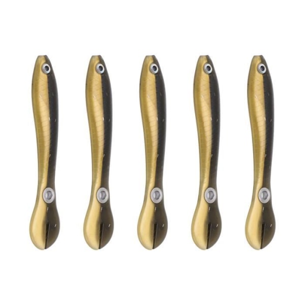 HURRISE Soft Lure 10cm 6g 5st/set 10cm 6g Soft Lure med 3D-ögon expanderad svansrulle Artificiell mjuk Loach