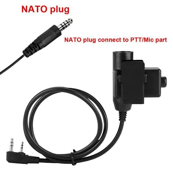 HURRISE Walkie Talkie Headset PTT K Head, U94 PTT NATO Walkie Talkie Headset, Air Duct Headset 90cm/3.5 ljud video