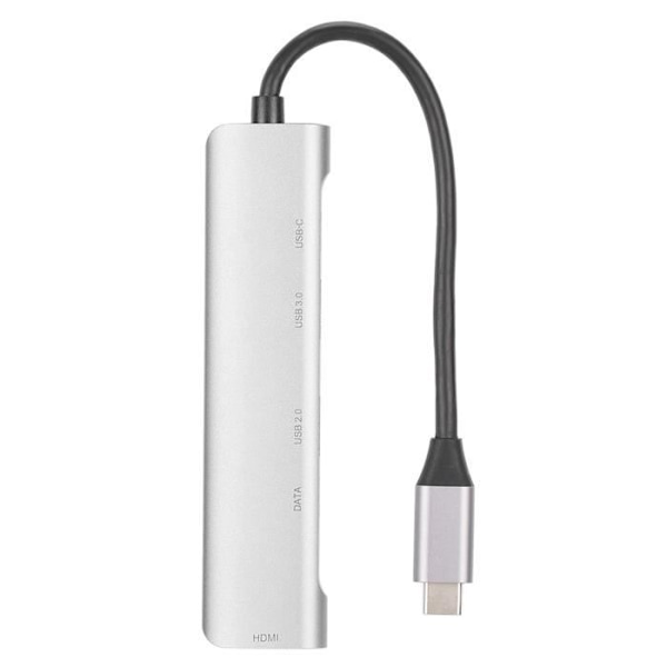 HURRISE Center 5 i 1 Typ-C till HUB, aluminiumlegering USB HUB Hub, 4K x 2K 30Hz TV-projektor Videodatortillbehör