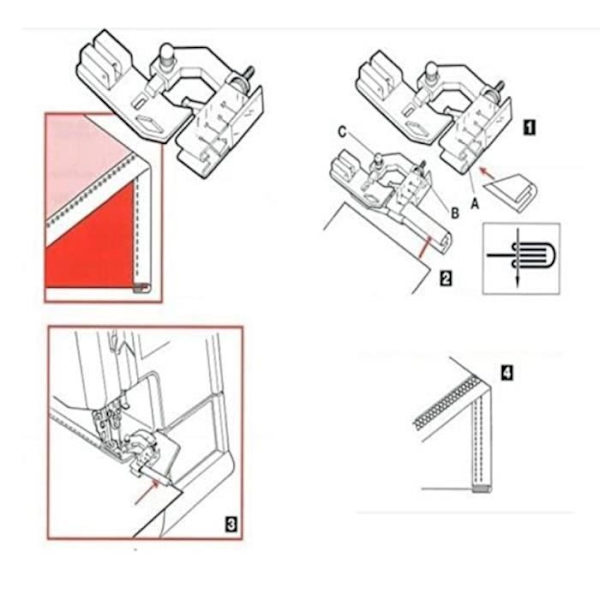 10 st Fållpressarfots breddjustering Fållpressarfot