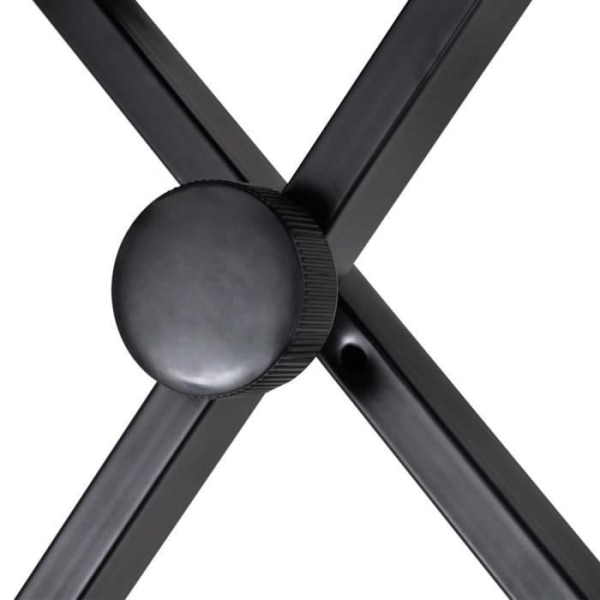 LIA Vikbar och justerbar pianopall stål och syntetiskt läder 61 x 31 x 9,5 cm svart 9375306373389