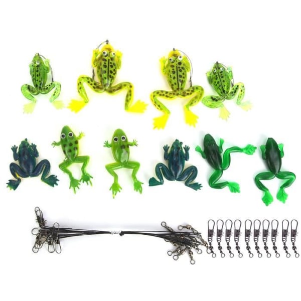 + Frog Lure Connectors, 10 st 78.1g Frog Lure Kit, Frog Fishing Kit, fiskeredskap för lockar