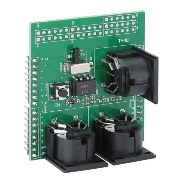 HURRISE MIDI Breakout-kort MIDI-adapterkort MIDI-skärmat bypass-kort för Data Analog Pins datorbox