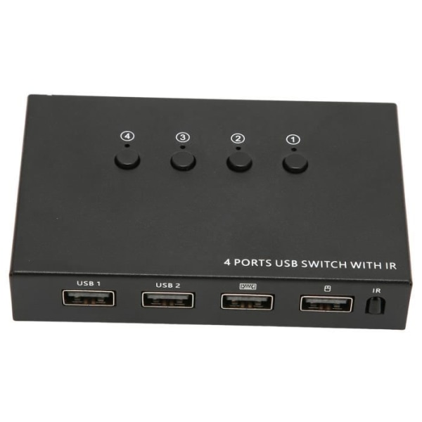 HURRISE USB-switchväljare USB KVM-switch, 2 in 4 out USB KVM-switchadapter Strömförsörjningsdator