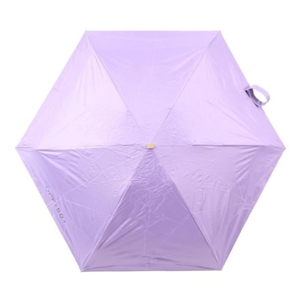 HURRISE hopfällbart paraply 6 ribbor paraply, solskydd, UPF50 slagtyg, paraply bagage mörkgrön lila