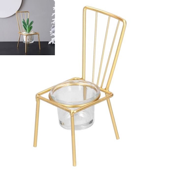 HURRISE Järnstol Ljushållare Järnstol Ljushållare Kontor Blomkruka Ornament Hem Grön växt Bordsdekor