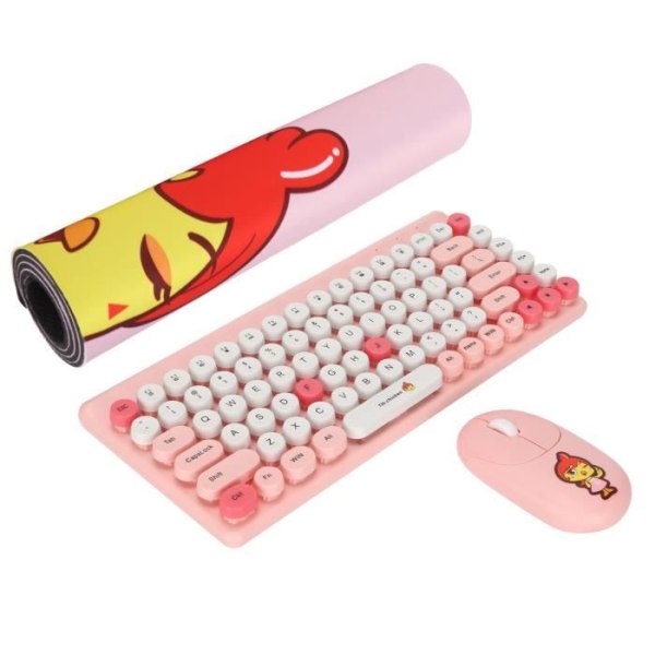HURRISE trådbunden tangentbordsmus kombination tangentbord och mus, löstagbara tangentbord Rosa datortangentbord och datorset