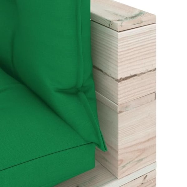 2-sits pall trädgårdssoffa med kuddar-grön-furuväv (100 % polyester)-70 x 67,5 x 62 cm LIA-7757257055620