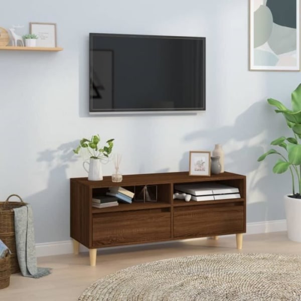 FDIT TV-skåp brun ek 100x34,5x44,5 cm konstruerat trä - FDI7070649254525