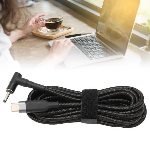 HURRISE Laddningskabel för bärbar dator - Typ C till DC 3,0x1,0 mm - Adapter för Acer/Iconia (1m)