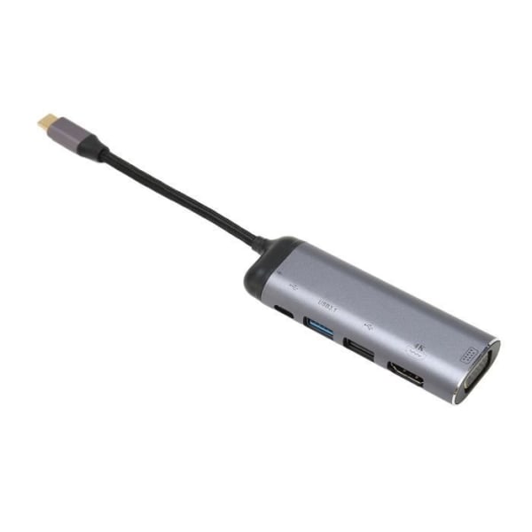 HURRISE USB C Hub 6 i 1 USB C HUB, 6 i 1 USB C-adapterdongel med 4K60HZ, VGA, USB3.1, 100W datordator
