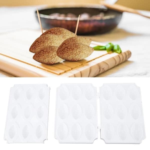 HURRISE Köttbollsformprocessor Manuell Köttfärspressverktyg DIY 9 Grids Pure White