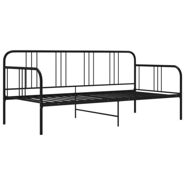 LIA Bäddsoffa ram Svart pulverlackerad metall 206 x 95 x 88 cm 9375306369795