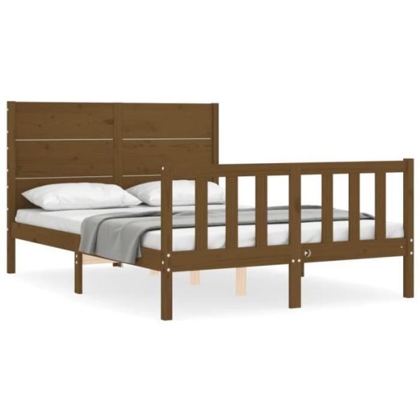 FDIT Sängstomme med sänggavel honungsbrunt massivt trä - FDI7070649291445