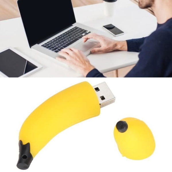 HURRISE USB-minne USB-minne Söt tecknad bananformad tumminnen för barn Studenter Lärare Datorläsare 4GB 32GB