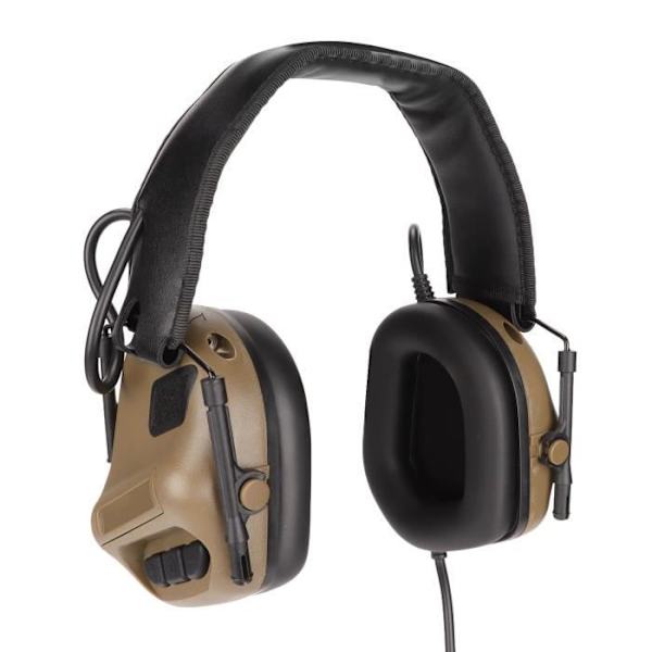 HURRISE hopfällbart infällbart militärheadset med mikrofon för 20,5 tum ~ 25,2 tum headset, lera färg