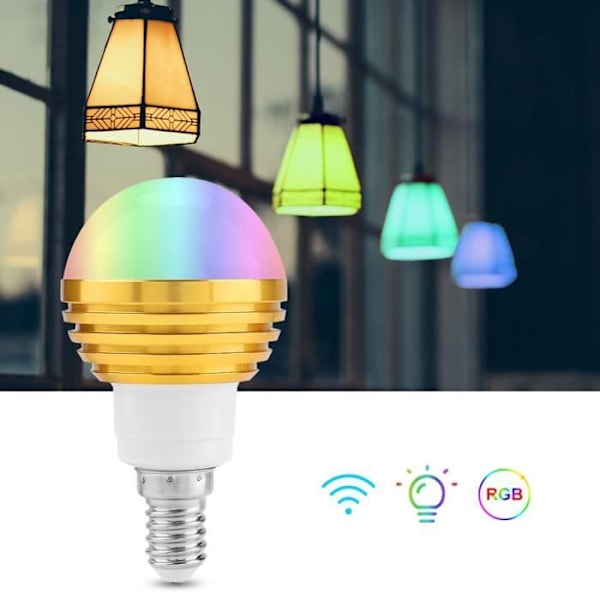 HURRISE WiFi Glödlampa LED Glödlampa Telefonkontroll WiFi Smart Lamp RGB+CW AC85V-265V E14 6W