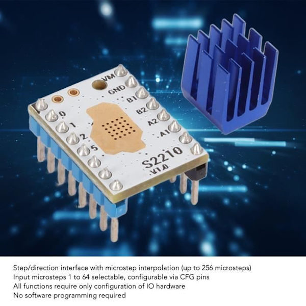 HURRISE S2210 Stepper Motor Driver 3D Printer Stepper Motor Driver Silence 256 Microsteps Computer Printer