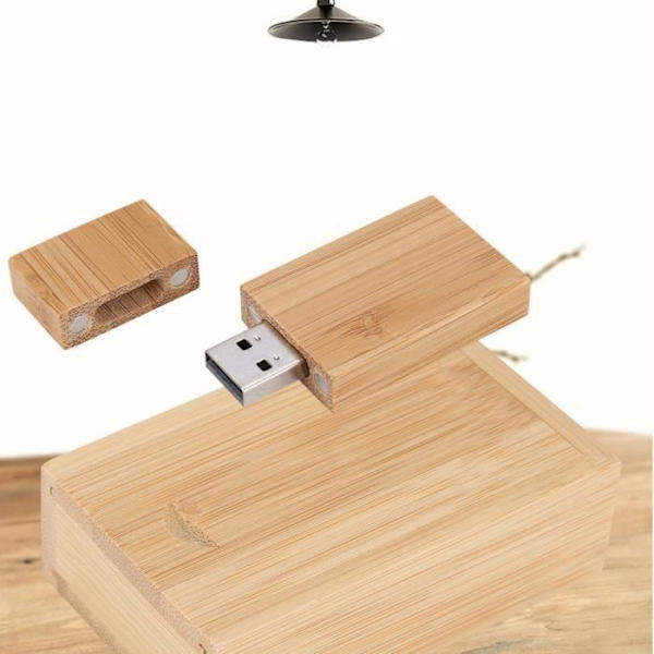 HURRISE USB-minne USB 2.0 USB-lagring lång form trä USB-minne U Disk Memory Stick (32G)