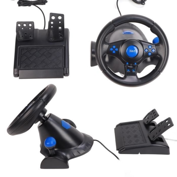 Sonew PC Gaming Racing-ratt 180 graders rotation 3-i-1 Multifunktionell Gaming Racing-ratt med pedaler