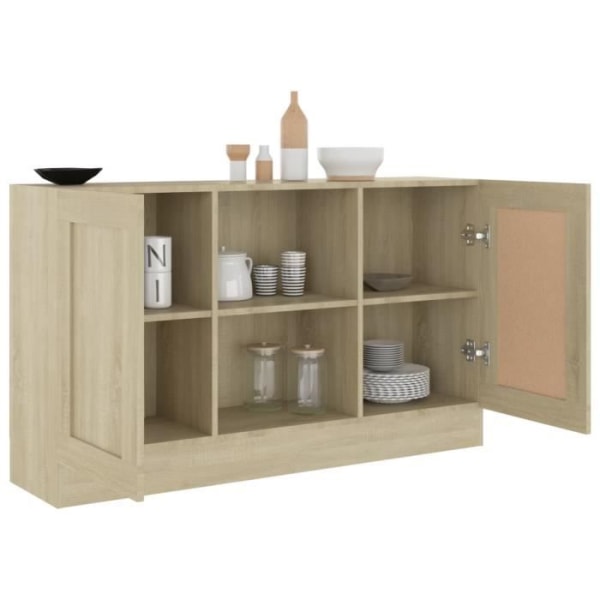 LIA Sideboard skänk Sonoma ek 120x30,5x70 cm spånskiva, MDF 9375306372016