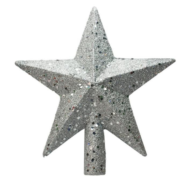 HURRISE Star Julgranstopper 20cm, träddekoration med glitter för en festlig stämning