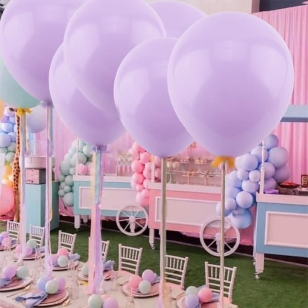 HURRISE Latexballonger Färgglada runda latexballonger för bröllopsdekoration, födelsedagsfest, 100 delar linnesats